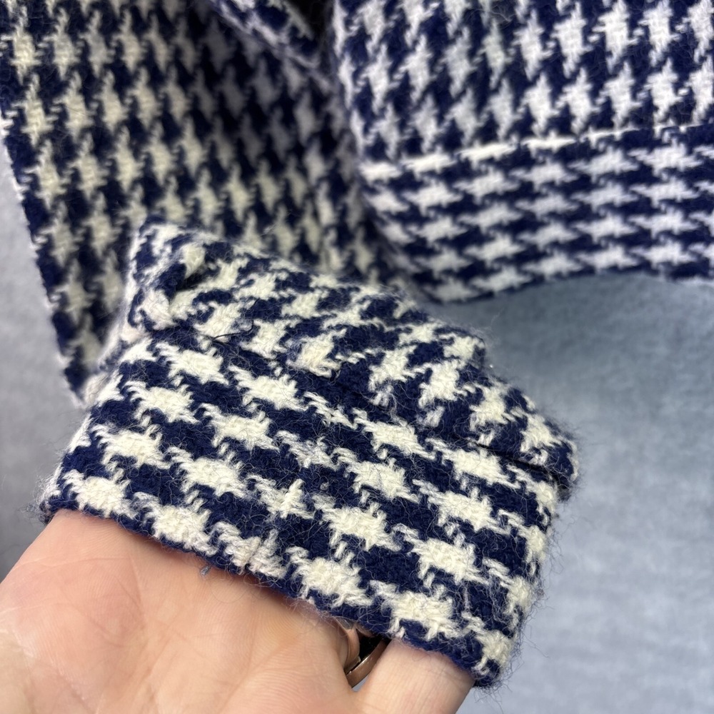 True Vintage Child's Houndstooth Suit 70s Blue Zipper Size 10 30" Chest Unique - Picture 11 of 16
